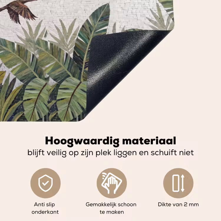 Vogel - Vliegend - Tropisch - Mozaïek - Groen Inductie beschemer met haakjes klein -ky-onderkant-nl
