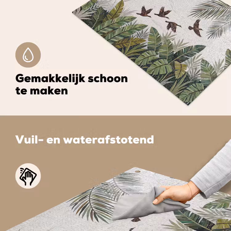 Vogel - Vliegend - Tropisch - Mozaïek - Groen Inductie beschemer met haakjes klein -ky-schoon-nl