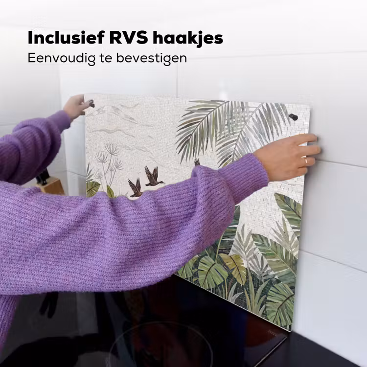 Vogel - Vliegend - Tropisch - Mozaïek - Groen Inductie beschemer met haakjes klein -ky-ophangen-nl