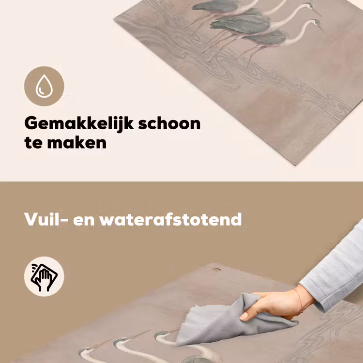 Vogel - Water - Natuur - Vintage Inductie beschemer met haakjes klein -ky-schoon-nl