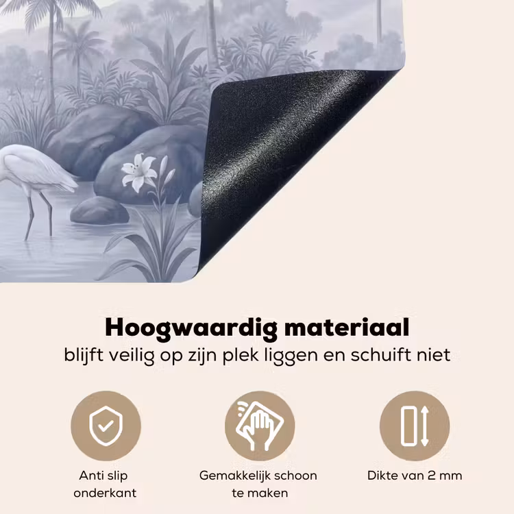 Vogel - Water - Tropisch - Natuur - Blauw Inductie beschemer met haakjes klein -ky-onderkant-nl