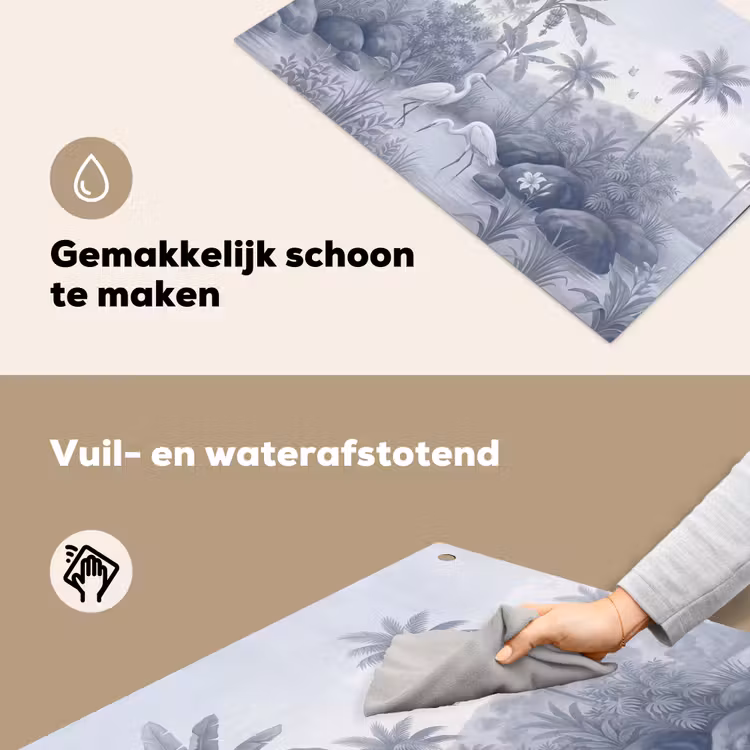 Vogel - Water - Tropisch - Natuur - Blauw Inductie beschemer met haakjes klein -ky-schoon-nl