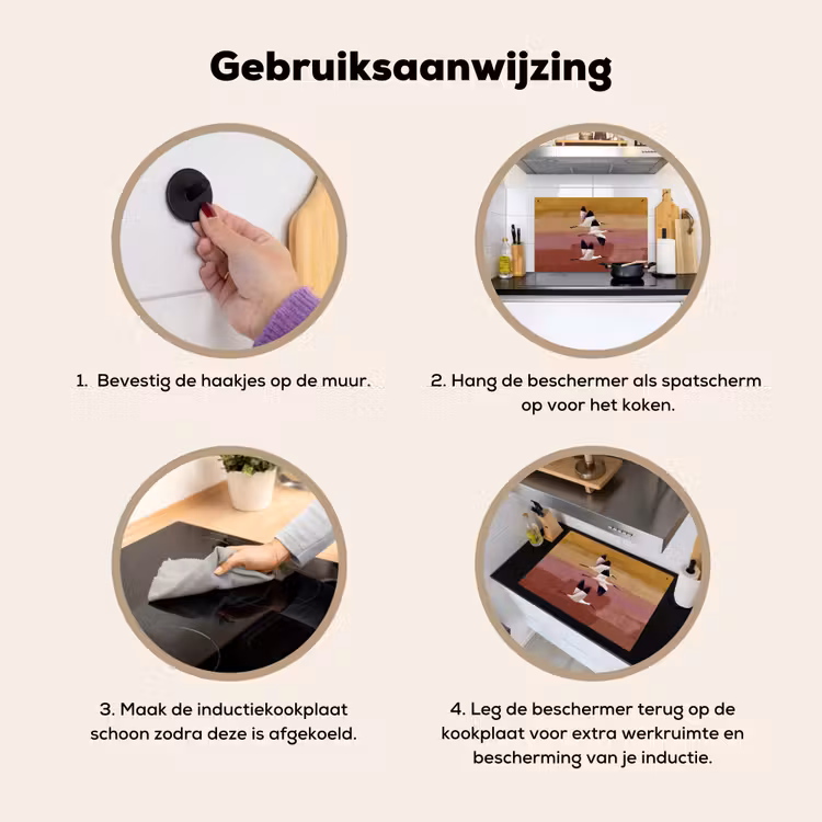 Vogels - Snavel - Abstract Inductie beschemer met haakjes klein -ky-gebruik-nl