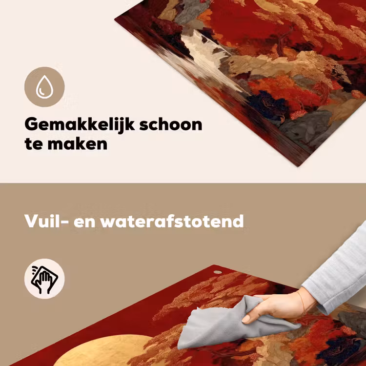 Volle maan - Landschap - Waterval Inductie beschemer met haakjes middel -ky-schoon-nl