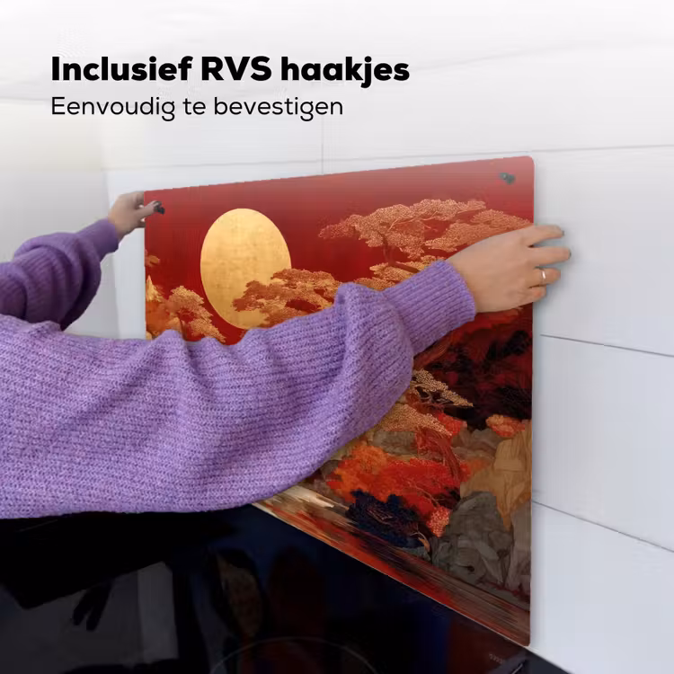 Volle maan - Landschap - Waterval Inductie beschemer met haakjes middel -ky-ophangen-nl