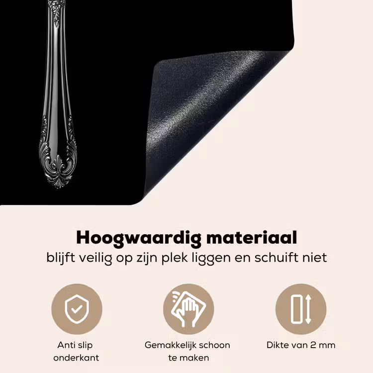 Vork - Mes - Zilver Inductie beschemer met haakjes klein -ky-onderkant-nl