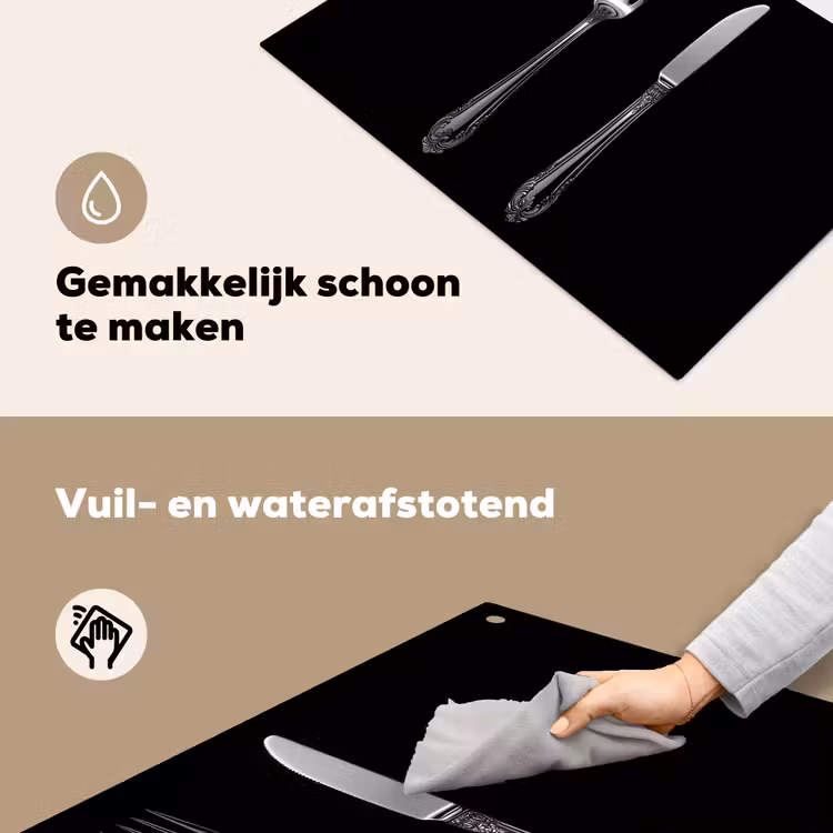 Vork - Mes - Zilver Inductie beschemer met haakjes klein -ky-schoon-nl