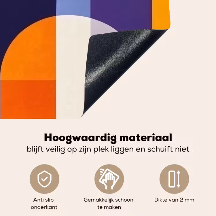 Vormen - Abstract - Grafisch - Oranje Inductie beschemer met haakjes klein -ky-onderkant-nl