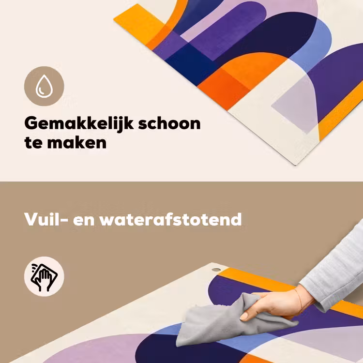 Vormen - Abstract - Grafisch - Oranje Inductie beschemer met haakjes klein -ky-schoon-nl