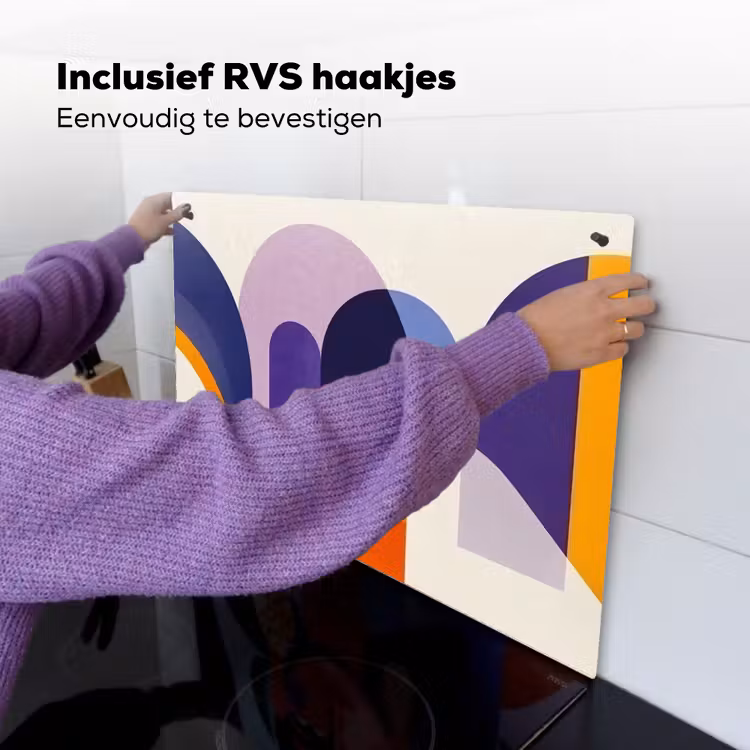 Vormen - Abstract - Grafisch - Oranje Inductie beschemer met haakjes klein -ky-ophangen-nl