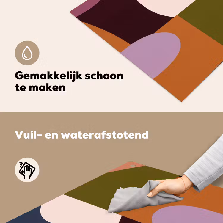 Vormen - Abstract - Kleuren - Vierkant Inductie beschemer met haakjes middel -ky-schoon-nl
