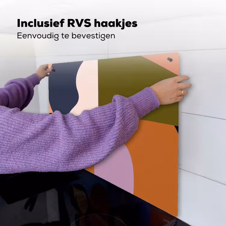 Vormen - Abstract - Kleuren - Vierkant Inductie beschemer met haakjes middel -ky-ophangen-nl