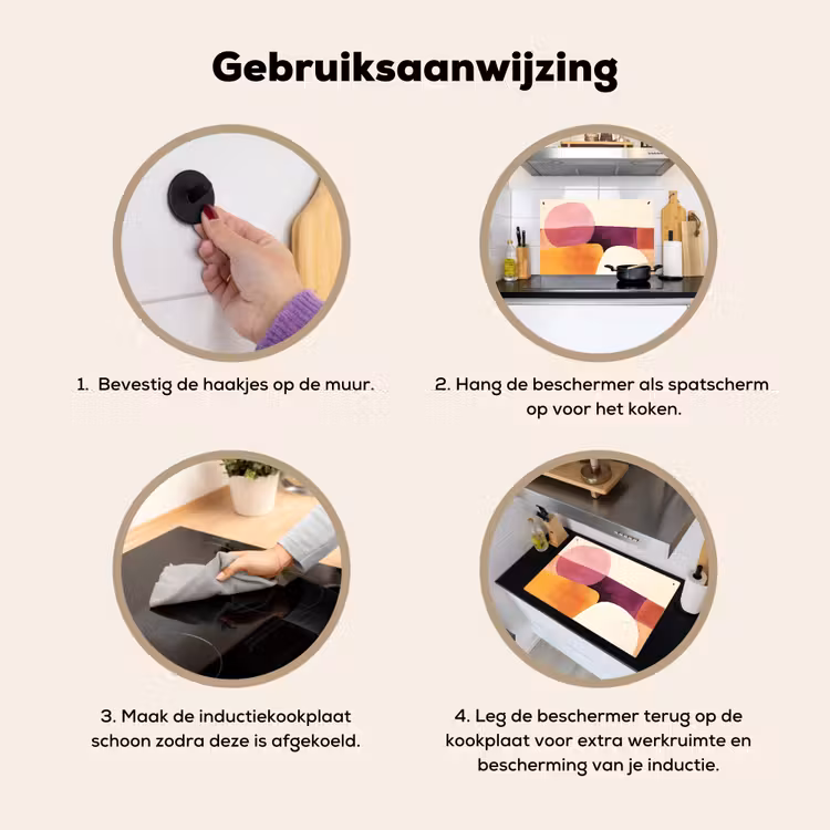 Vormen - Abstract - Kleurrijk Inductie beschemer met haakjes klein -ky-gebruik-nl