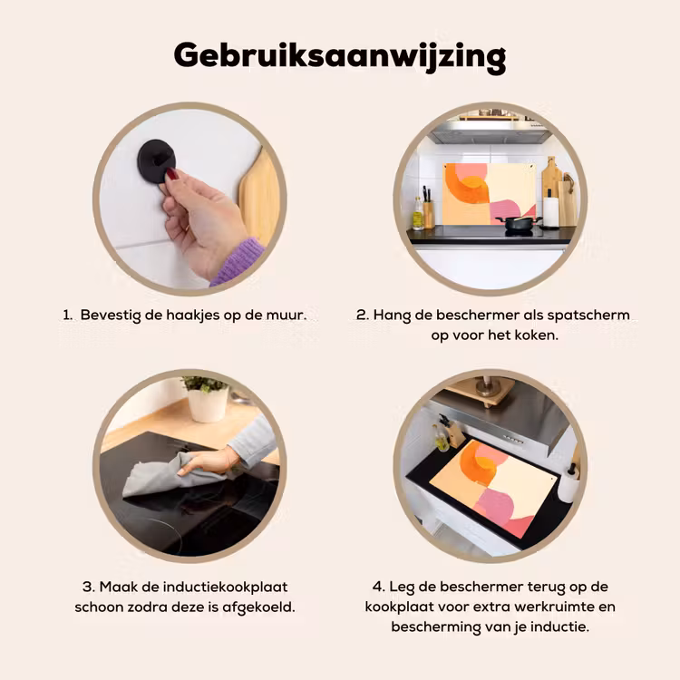 Vormen - Abstract - Kleurrijk Inductie beschemer met haakjes klein -ky-gebruik-nl