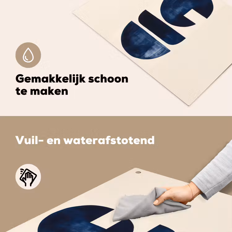 Vormen - Blauw - Abstract Inductie beschemer met haakjes klein -ky-schoon-nl