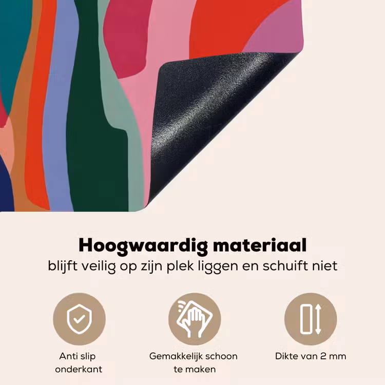 Vormen - Bochten - Kleurrijk - Abstract Inductie beschemer met haakjes middel -ky-onderkant-nl