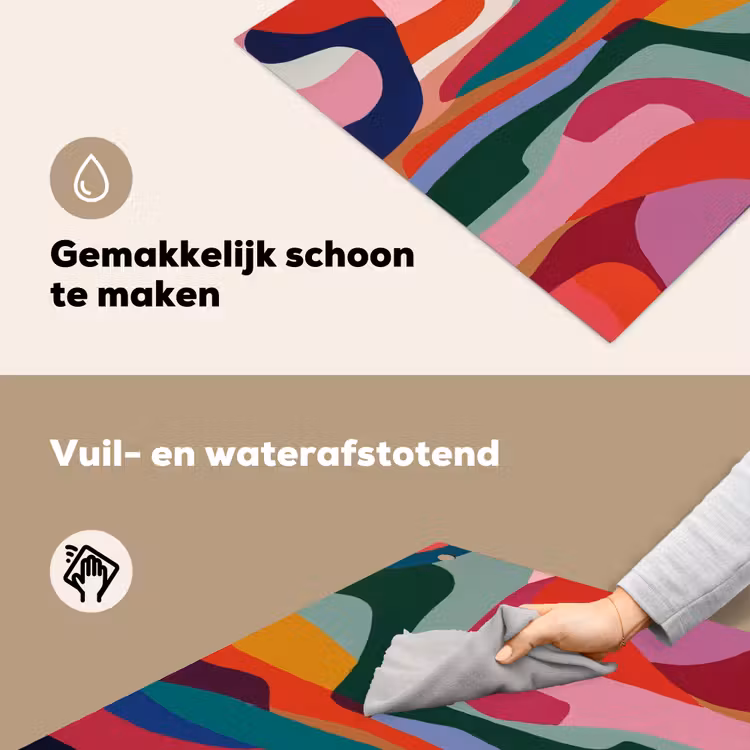 Vormen - Bochten - Kleurrijk - Abstract Inductie beschemer met haakjes middel -ky-schoon-nl