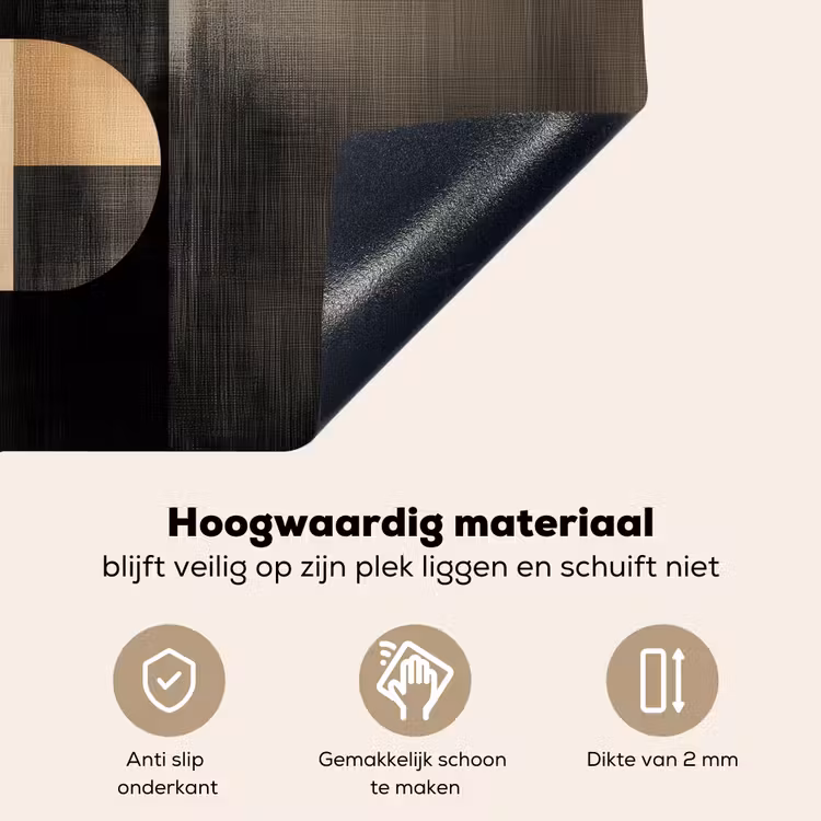 Vormen - Modern - Zwart Inductie beschemer met haakjes klein -ky-onderkant-nl