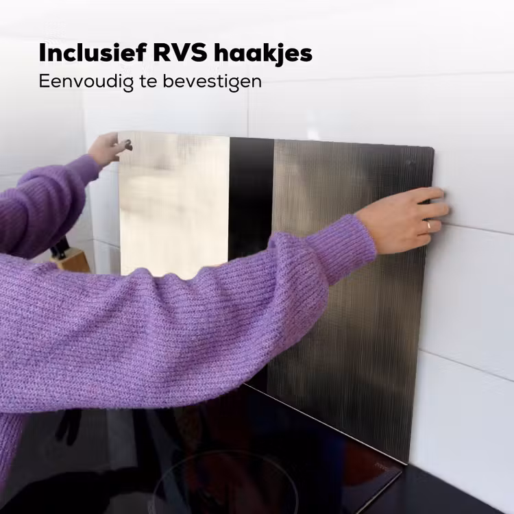 Vormen - Modern - Zwart Inductie beschemer met haakjes klein -ky-ophangen-nl