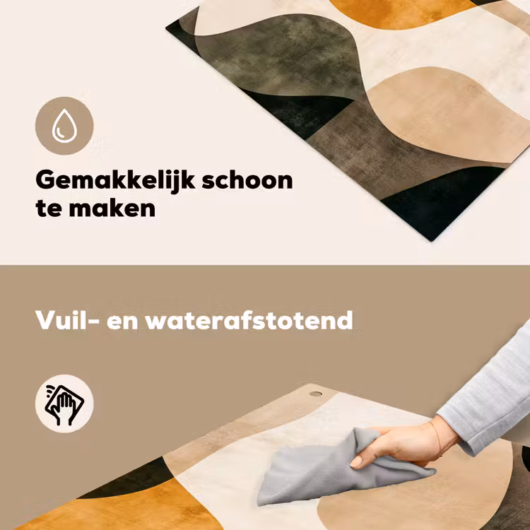 Vormen - Okergeel - Abstract Inductie beschemer met haakjes klein -ky-schoon-nl
