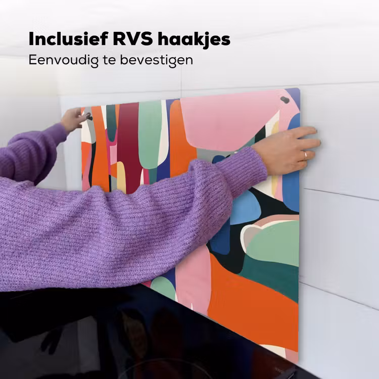 Vormen - Ritmisch - Kleuren - Abstract Inductie beschemer met haakjes middel -ky-ophangen-nl