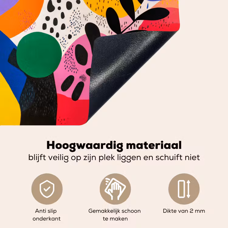 Vormen - Stippen - Kleurrijk Inductie beschemer met haakjes klein -ky-onderkant-nl