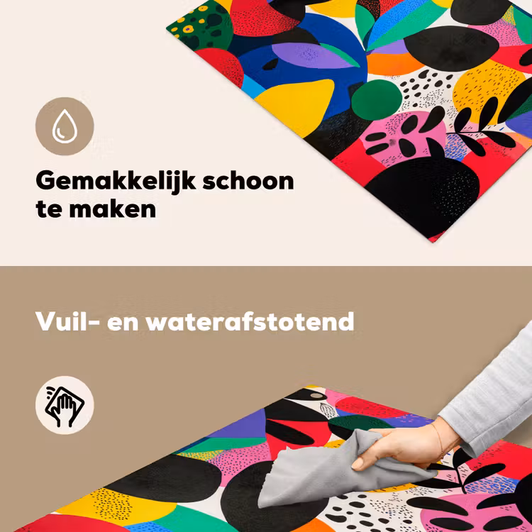Vormen - Stippen - Kleurrijk Inductie beschemer met haakjes klein -ky-schoon-nl