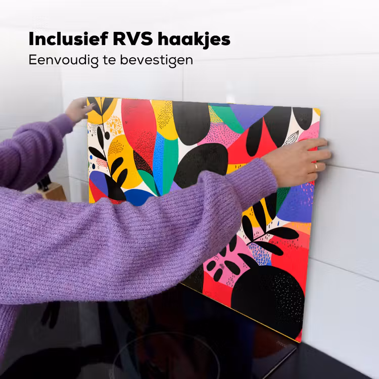 Vormen - Stippen - Kleurrijk Inductie beschemer met haakjes klein -ky-ophangen-nl