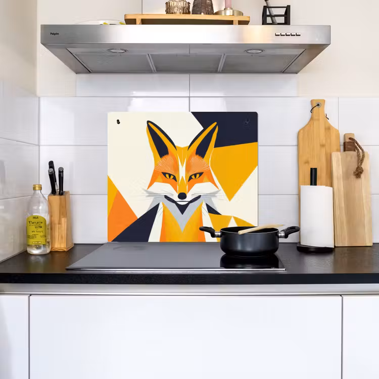 Vos - Oranje - Abstract - Driehoeken Inductie beschemer met haakjes middel -sfeer2