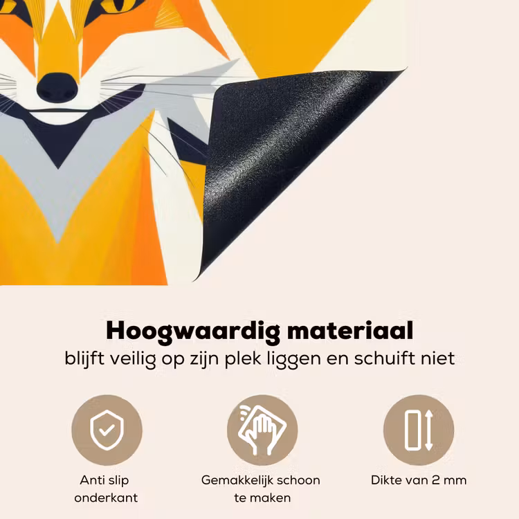 Vos - Oranje - Abstract - Driehoeken Inductie beschemer met haakjes middel -ky-onderkant-nl