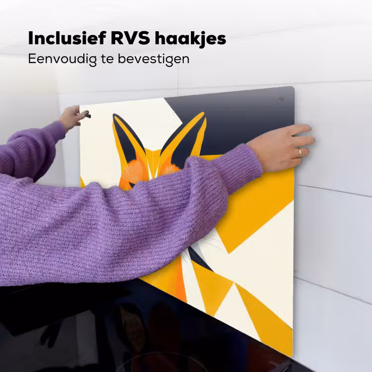 Vos - Oranje - Abstract - Driehoeken Inductie beschemer met haakjes middel -ky-ophangen-nl