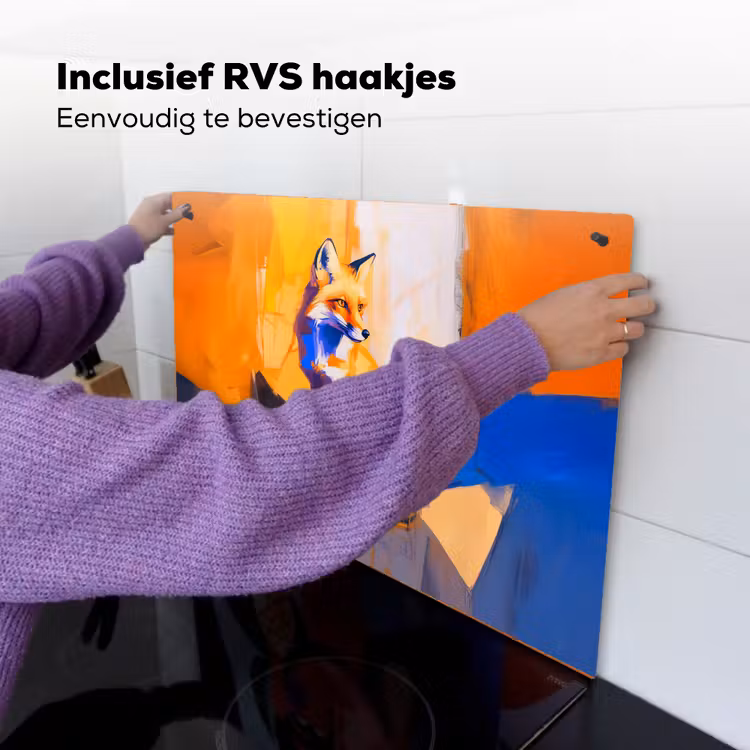 Vos - Oranje - Vormen - Abstract Inductie beschemer met haakjes klein -ky-ophangen-nl