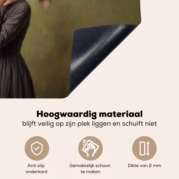 Vos - Surrealistisch - Groen Inductie beschemer met haakjes klein -ky-onderkant-nl