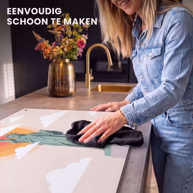 Vrijheidsbeeld - New York - Zon - Modern Inductie beschemer met haakjes klein -ky-schoon-nl