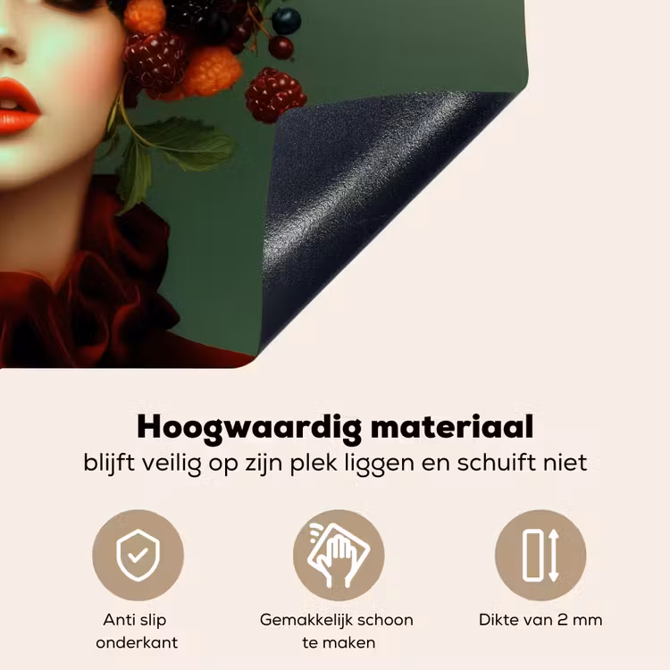 Vrouw - Aardbeien - Frambozen - Bramen - Bessen Inductie beschemer met haakjes klein -ky-onderkant-nl