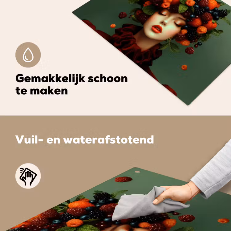 Vrouw - Aardbeien - Frambozen - Bramen - Bessen Inductie beschemer met haakjes klein -ky-schoon-nl