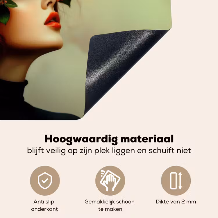 Vrouw - Appels - Rood - Bladeren Inductie beschemer met haakjes klein -ky-onderkant-nl