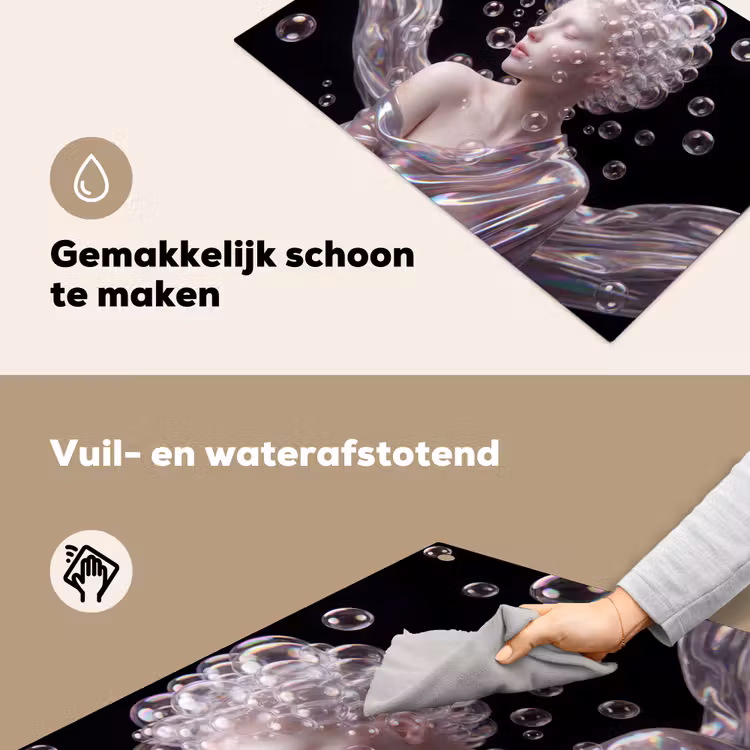 Vrouw - Bellen - Abstract - Kleurrijk Inductie beschemer met haakjes klein -ky-schoon-nl