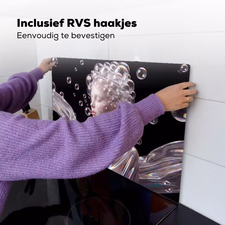 Vrouw - Bellen - Abstract - Kleurrijk Inductie beschemer met haakjes klein -ky-ophangen-nl