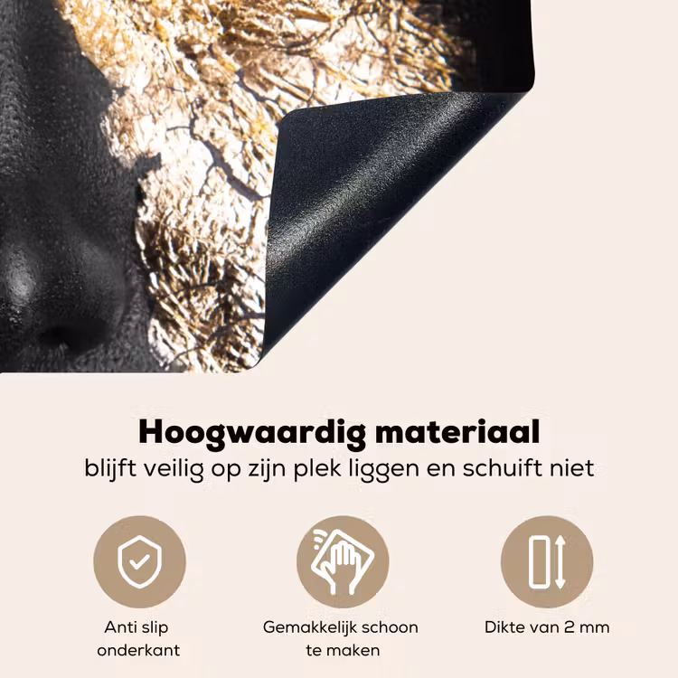 Vrouw - Bladgoud - Zwart - Goud - Luxe Inductie beschemer met haakjes klein -ky-onderkant-nl