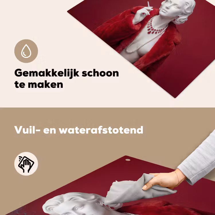 Vrouw - Bontjas - Mode - Klassiek - Rood Inductie beschemer met haakjes klein -ky-schoon-nl