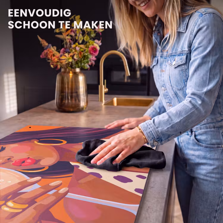 Vrouw - Champagne - Feest - Modern - Oranje Inductie beschemer met haakjes klein -ky-schoon-nl