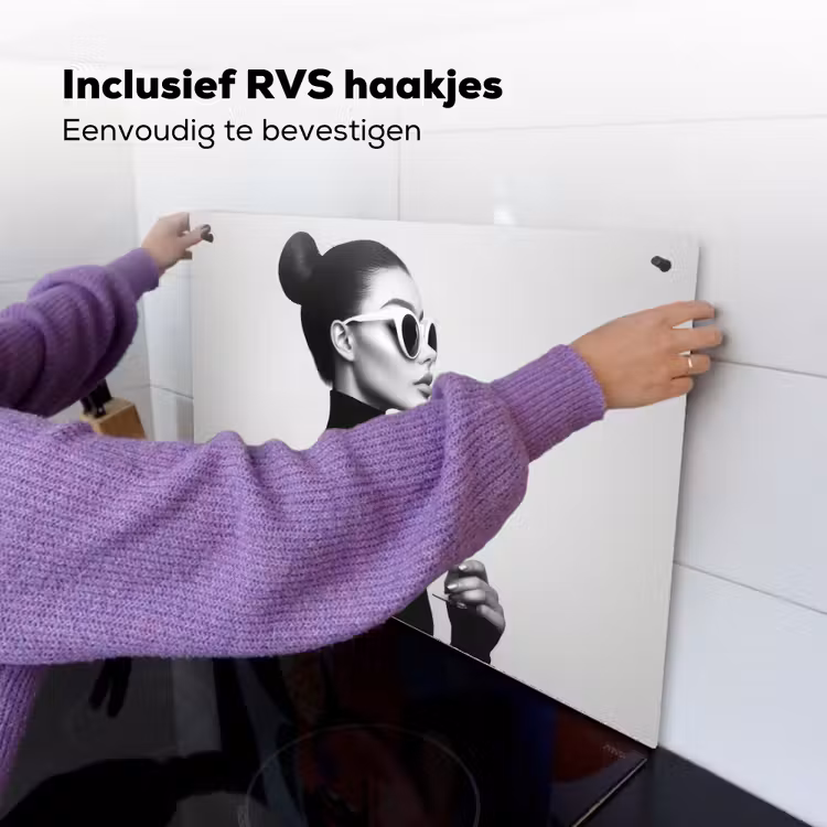Vrouw - Champagne - Modern Inductie beschemer met haakjes klein -ky-ophangen-nl