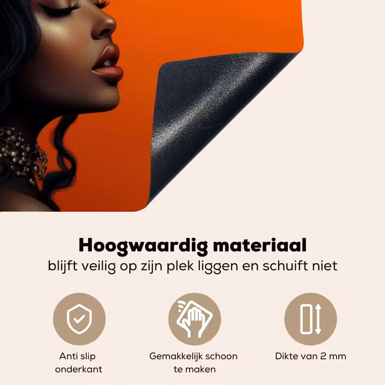 Vrouw - Chilipepers - Pepers - Bloemen Inductie beschemer met haakjes klein -ky-onderkant-nl