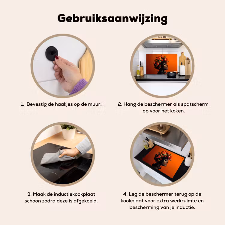 Vrouw - Chilipepers - Pepers - Bloemen Inductie beschemer met haakjes klein -ky-gebruik-nl