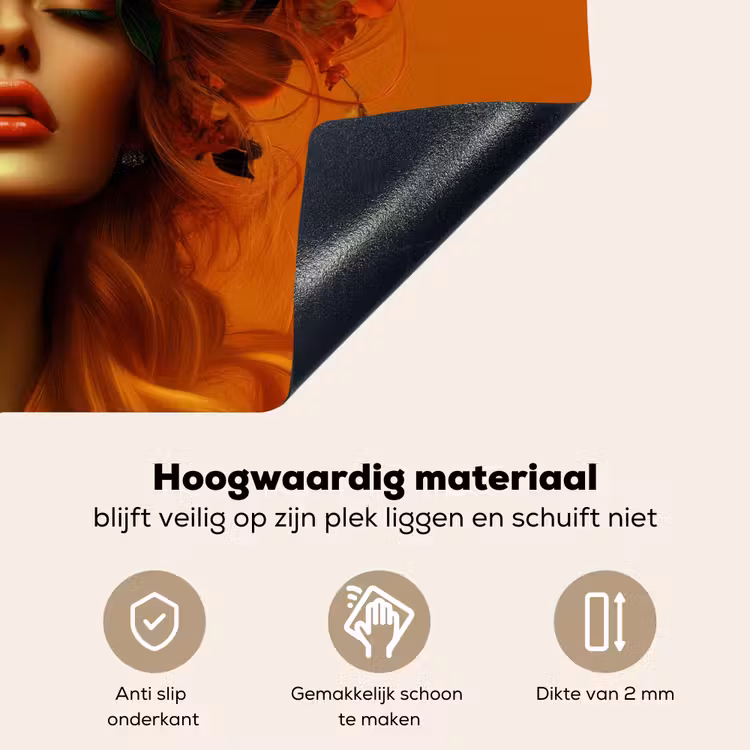 Vrouw - Citroenen - Bloesem - Geel Inductie beschemer met haakjes klein -ky-onderkant-nl