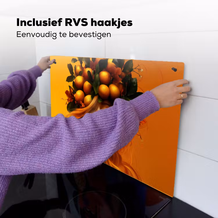Vrouw - Citroenen - Bloesem - Geel Inductie beschemer met haakjes klein -ky-ophangen-nl
