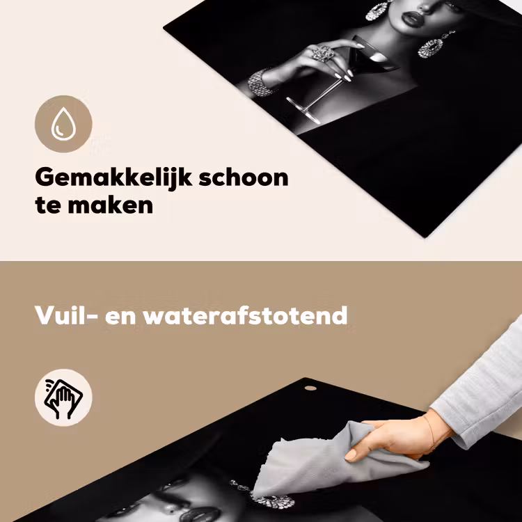 Vrouw - Cocktail - Chic Inductie beschemer met haakjes klein -ky-schoon-nl