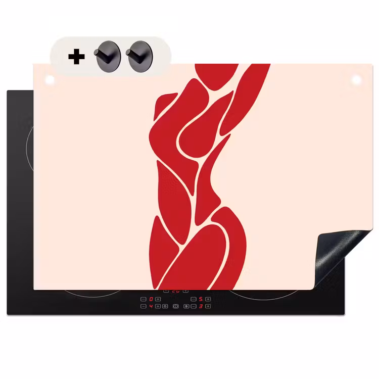 Vrouw - Figuur - Abstract - Modern - Rood Inductie beschemer met haakjes klein -3d