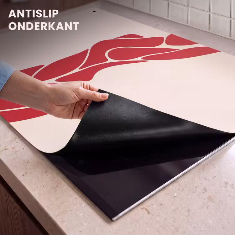 Vrouw - Figuur - Abstract - Modern - Rood Inductie beschemer met haakjes klein -ky-onderkant-nl